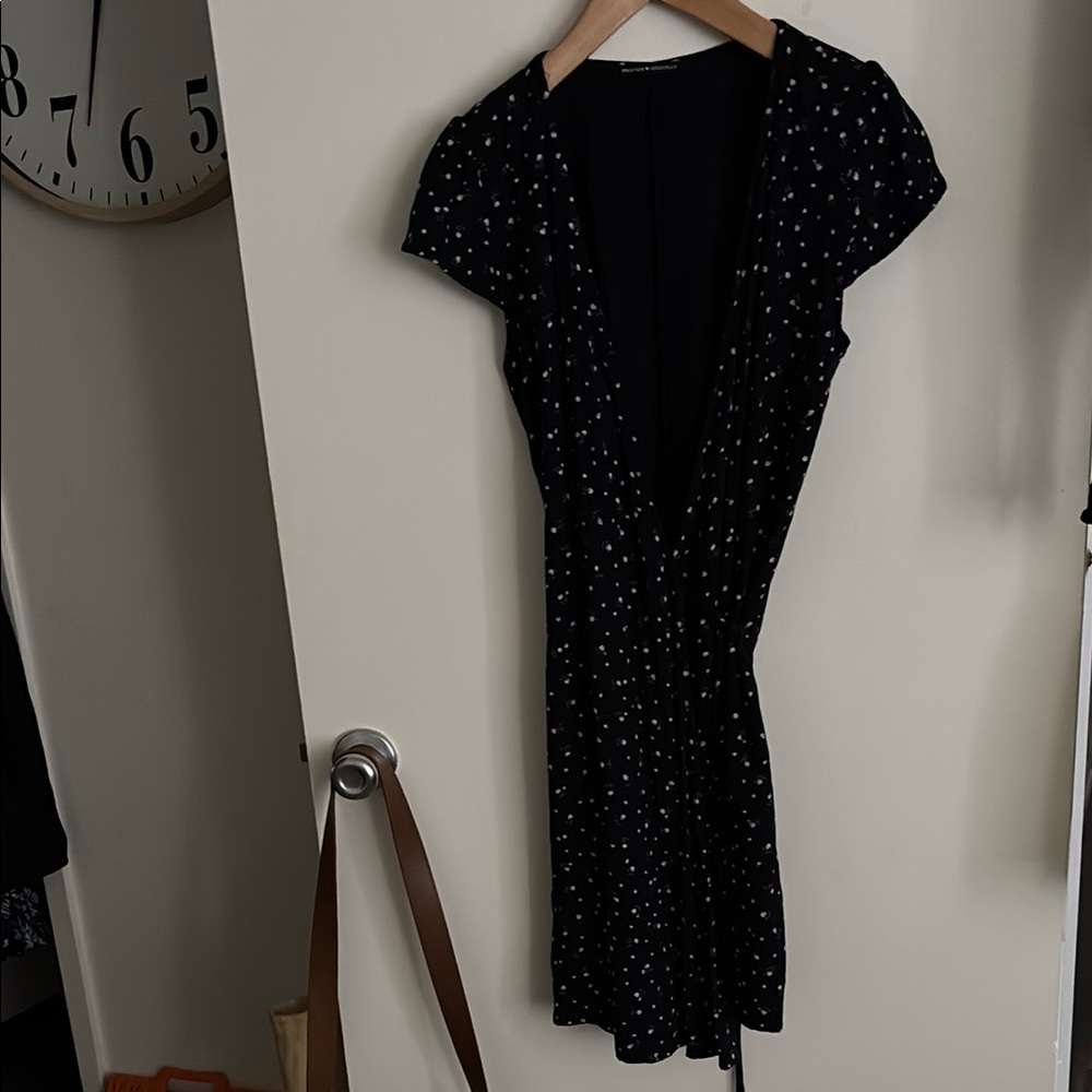 Brandy Melville wrap Mini Dress navy ditsy floral new with no tags
